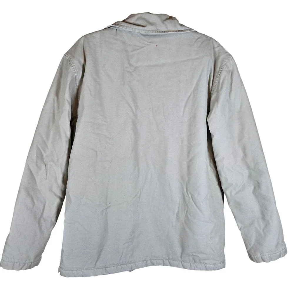 Red Camel Mens Sherpa‎ Lined Utility Jacket Tan Military Style Button Zip Size M